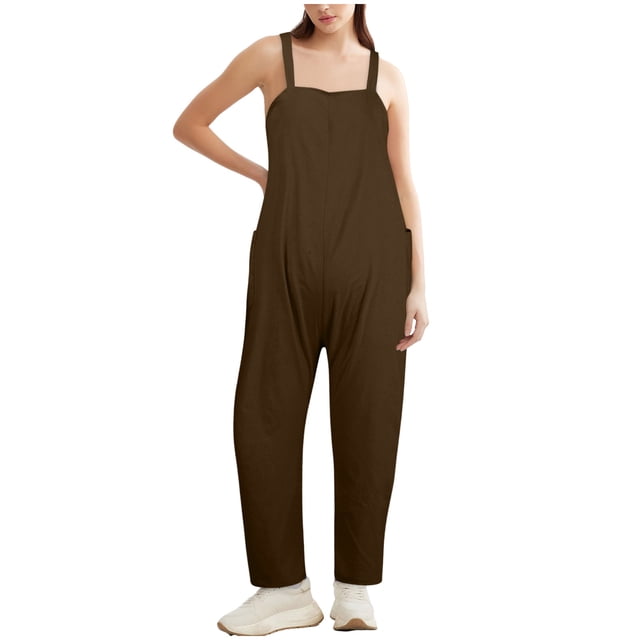 HBFAGFB Combinaison Femme Mode Décontractée Salopette Ample Gris Taille TG