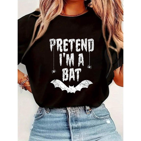 Halloween Outfits For Women Funny Pretend I'm A Bat Easy Costume Lazy Halloween Women T‑Shirt
