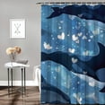 thumbnail image 2 of Orinice Dolphins Water Love Bathroom Decor Set - Colorful Luxurious Polyester Fabric Shower Curtain Set with Hooks 69x72, 2 of 7