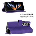 thumbnail image 3 of Nalacover For Samsung Galaxy Z Fold 5 Card Slot Case,Shockproof Premium PU Leather Magnetic Clasp Flip Stand Wallet for Women Men Cover with Removable Adjustable Crossbody Shoulder Strap,Purple, 3 of 9