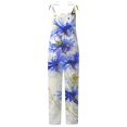thumbnail image 1 of Gibobby Monos de Moda Mono informal con estampado floral y tirantes ajustables para mujer(Blanco， XL), 1 of 4