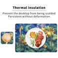 thumbnail image 6 of Square Leather Placemat Set One SizeX4 Heat-Resistant Washable Kitchen Table Decorations Sunflowers under The Starry Night, 6 of 8