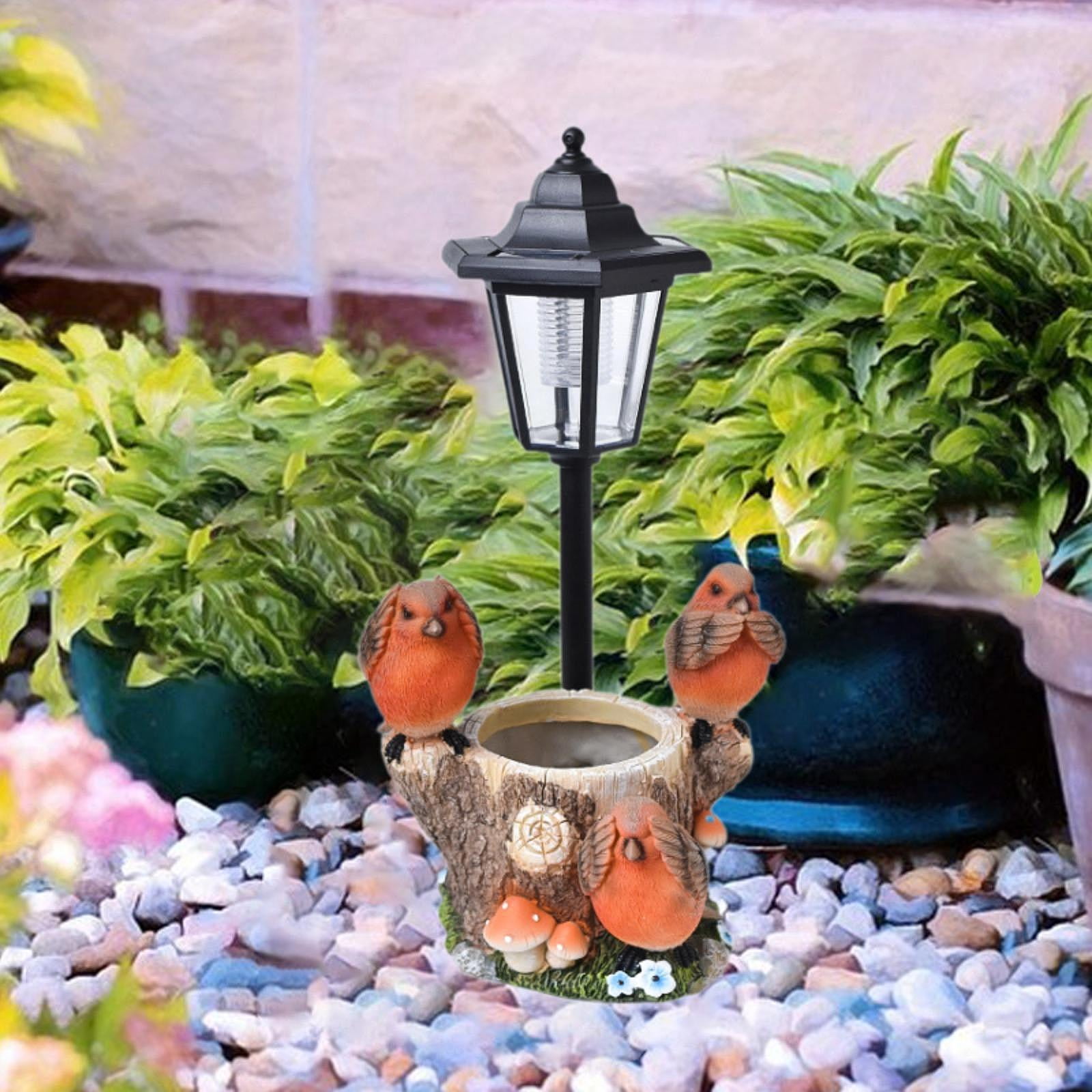 simhoa Flowerpot, Outdoor Statue with Solar Lights, Pretty Decoration, Handicrafts, Ornament, Resin Sculpture, Figure for Garden, Yard, Lawn