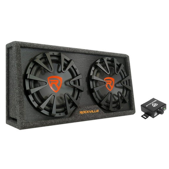 Rockville RG212CA Dual 12 inches Slim Vented Powered Car Subwoofer Enclosure 2000 Watt