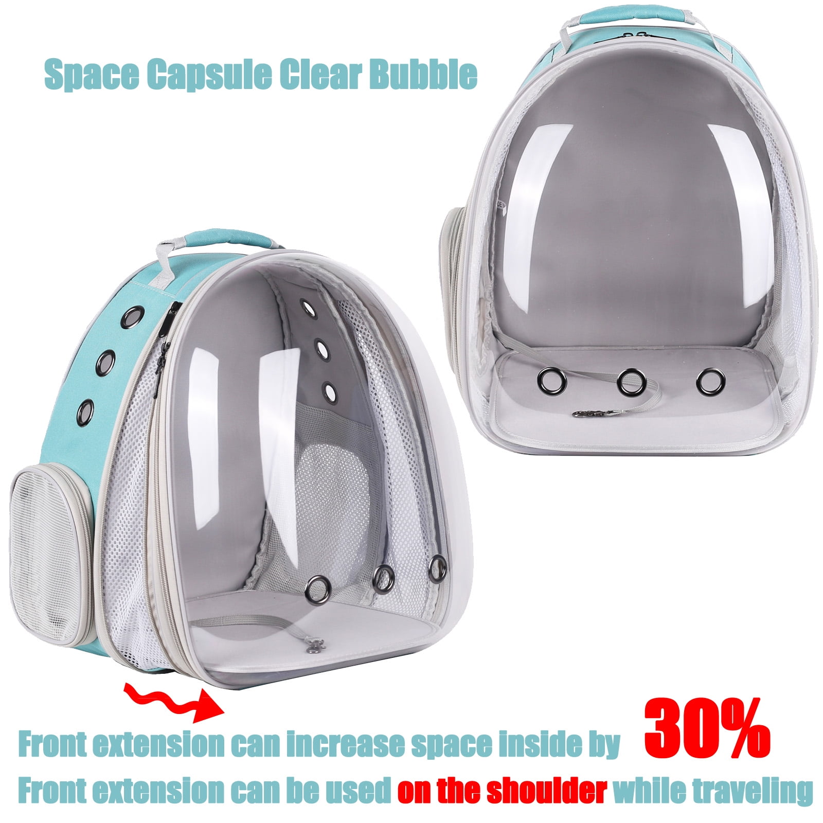 Halinfer Front Expandable Cat Backpack, Fit up to 20 lbs, Space Capsule Clear Bubble Window Pet Carrier Backpack for Large Fat Cat and puppy.