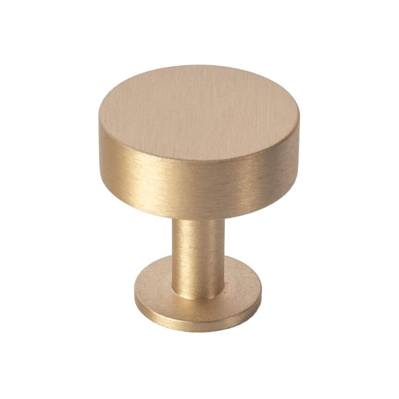 Lew's Hardware Poignée de Tirage en Laiton Massif pour Armoire - Série Barre Ronde - Laiton Brossé (Pounce Disque)