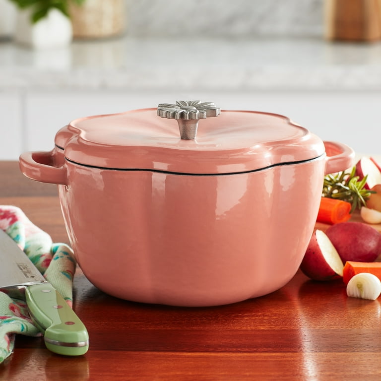 The Pioneer Woman Timeless Beauty Enamel on Cast Iron 3-Quart Dutch Oven, Pink