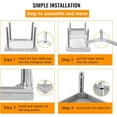 thumbnail image 4 of Stainless Steel Equipment Grill Stand Table | 24"x24"x24" | 1000 Lbs Top Shelf Capacity, 220 Lbs Bottom Shelf | Adjustable Legs with 2" Edge Baffle | for Hotels, Homes, Commercial Kitchens, 4 of 7
