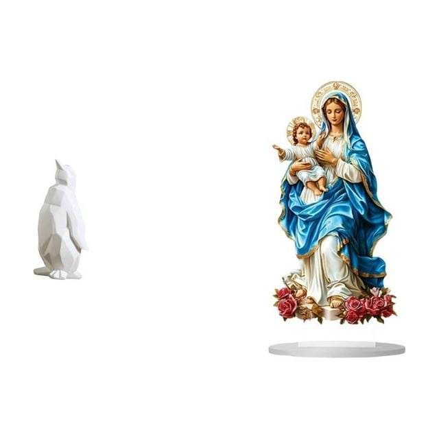 Figura de pingüino en acrílico, coleccionable, artesanal, decorativa, estatua de resina, única, para escritorio, regalo DIY, decoración de mesa, hogar