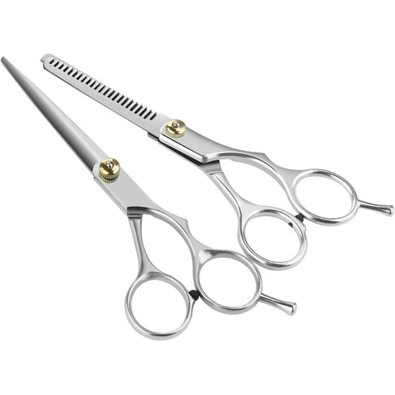 2pcs Professional Barber Hair Cutting Salon Scissors Salon Hair Thinning Scissors Shears Hairdressing for Salon Home Use