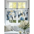 thumbnail image 4 of Abstract Color Block Sheer Curtains 54 Inches Long 2 Panels Blue Gold Impressionist Painting Art Light Filtering Semi Sheer Window Curtains Drapes for Bedroom Living Room 52"x54", 4 of 7