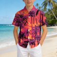 thumbnail image 4 of Boys Hawaiian Shirt Short Sleeve Floral Button Down Shirts Tropical Holiday Beach Top Vacation Clothes 6-12 Months 12-24 Months 2t 3t 4t 5t 6t 7t 8t 9t Children Orange 10-11Years, 4 of 6