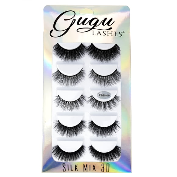 PESTAÑAS SILK MIX 3D PASSION GUGU LASHES GUGU LASHES 5 pares diferentes