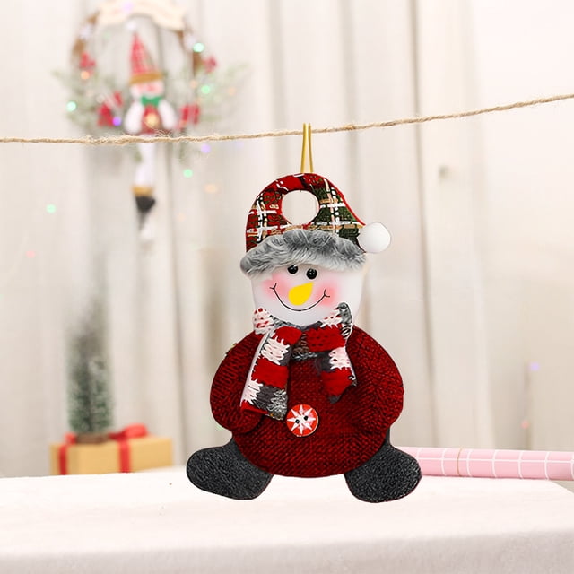 Fiudx Colgante Navideño con Diseño de Papá Noel y Muñeco de Nieve, Versátil para Árbol o Regalo, Decoración Navideña Única, Perfecto para El Hogar y La Oficina, Tamaño 16 X 10 Cm, 1 Pieza