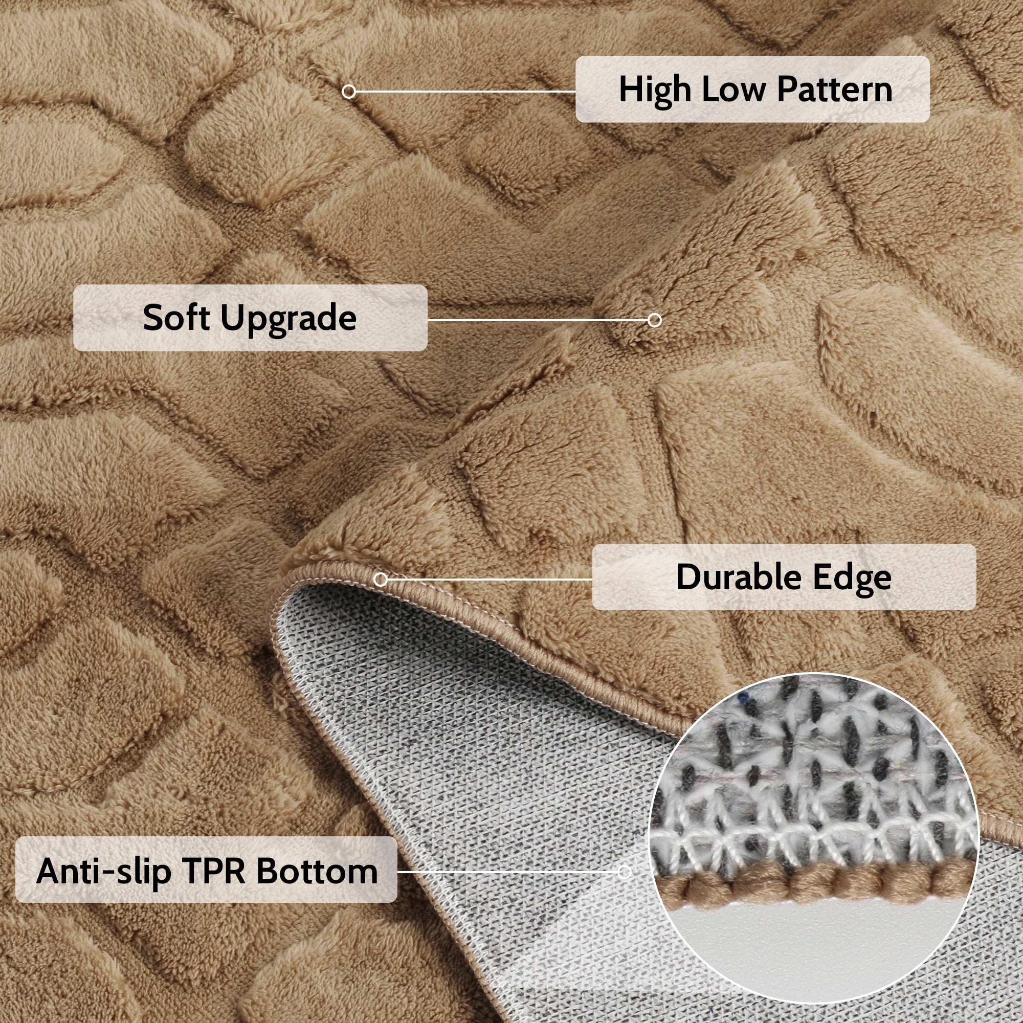 CozyDesg Area Rug for Living Room,5'x8' High-Low Textured Boho Shag Washable Area Rug with Non-Slip Backing,Modern Decor Carpet for Indoor,Bedroom,Dining Room