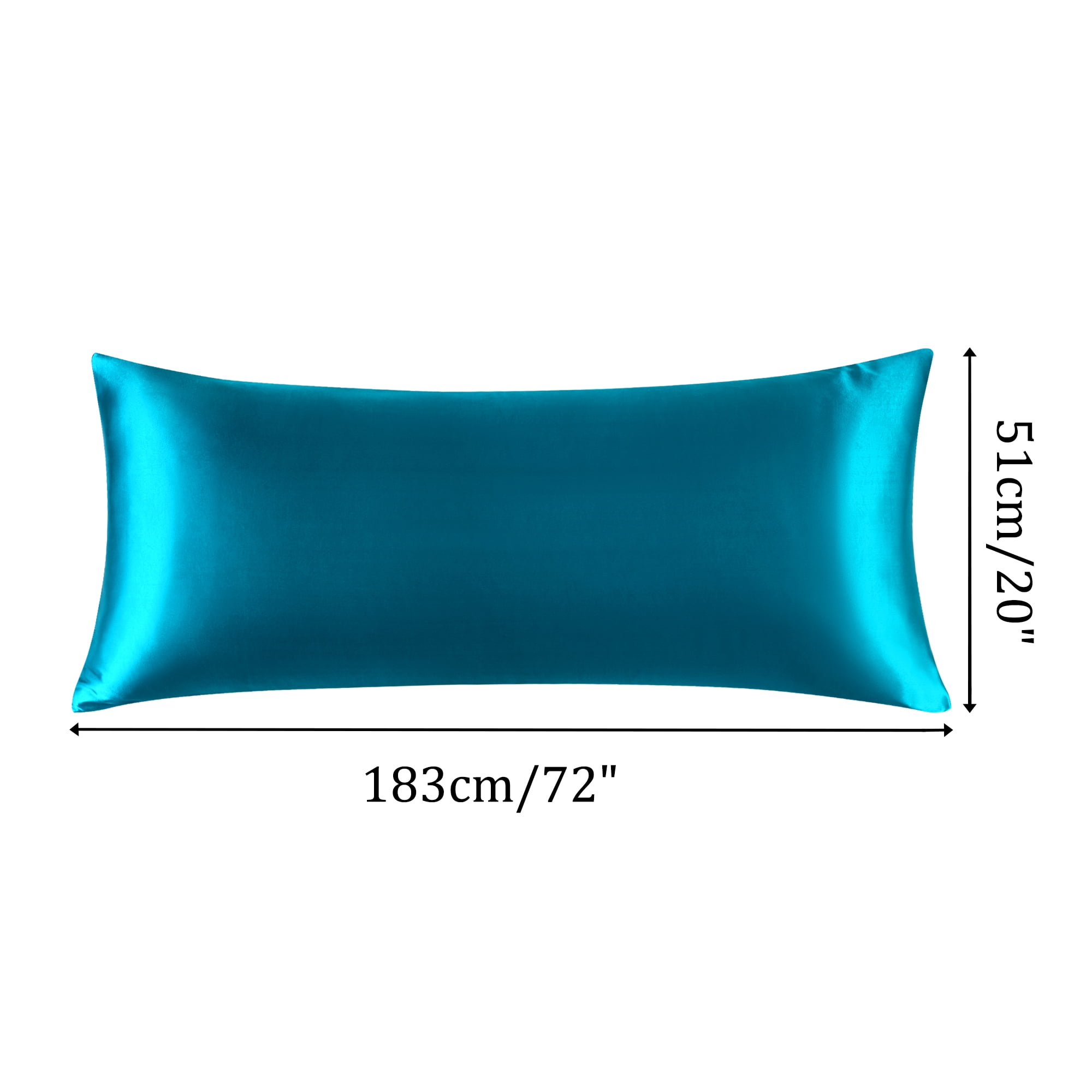 Unique Bargains 1 PC Satin Envelope Closure Body Pillowcases Peacock Blue 20"x72"