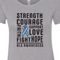 thumbnail image 4 of Inktastic ALS Awareness Strength Courage Support Women's T-Shirt, 4 of 5