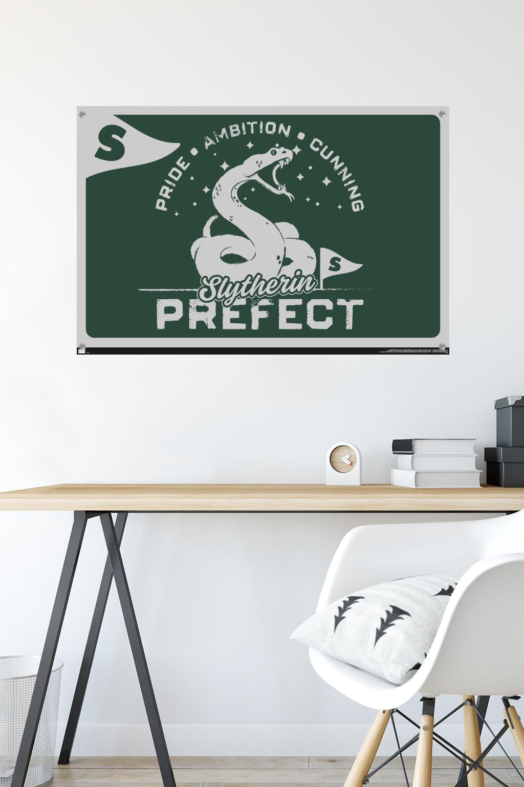 The Wizarding World: Harry Potter - Slytherin Clubhouse Crest Wall Poster with Pushpins, 22.375" x 34"