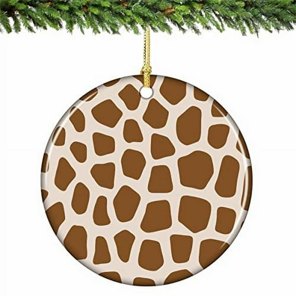 Giraffe Print Christmas Ornament Porcelain 2.75 Inches