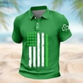 thumbnail image 4 of IWRICH Men's St. Patrick's Day Plus Size Polo Shirts Waffle Shamrock Short Sleeve Tees Casual Slim Fit Holiday Tops Green XL, 4 of 5