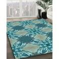 thumbnail image 2 of Ahgly Company Indoor Round Patterned MediumTurquoise Green Area Rugs, 8' Round, 2 of 6