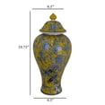 thumbnail image 5 of Chris Decorative Jar, Yellow Bird and Floral, Blue Ceramic 20 Inch, 5 of 6