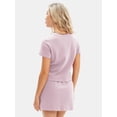 thumbnail image 4 of Conjunto de falda EXLURA, camiseta casual de manga corta de verano para mujer, 4 of 5
