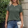 thumbnail image 2 of SUNBS Blouses for Women Crew Neck Casual Tunic Tops Short Sleeve Shirts Fashion Clothing, 2 of 8