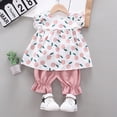 thumbnail image 6 of kpoplk Toddler Baby Girl Summer Clothes Outfit Funny Letter T Shirt Top Short Set Infant Girl Clothes 6 12 18 months 2T 3T(Pink,18-24 M), 6 of 6