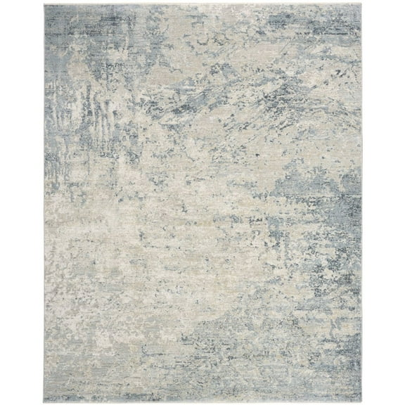 Nourison Home Modern Envy Area Rug in Blue Silver Color