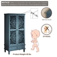 thumbnail image 3 of Resenkose 55" Vintage Accent Storage Cabinet with Carved Doors, Tall Organizer Cabinet with Drawer and Solid Wood Legs, Classic Cabinet for Living Room, Hallway, Antique Blue, 3 of 6
