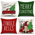thumbnail image 1 of Kearding 4 piezas funda de almohada de Navidad decoración Año Nuevo DIY funda de almohada a prueba de polvo sofá cama hogar Oficina coche Kits de decoración para fiestas, 1 of 6