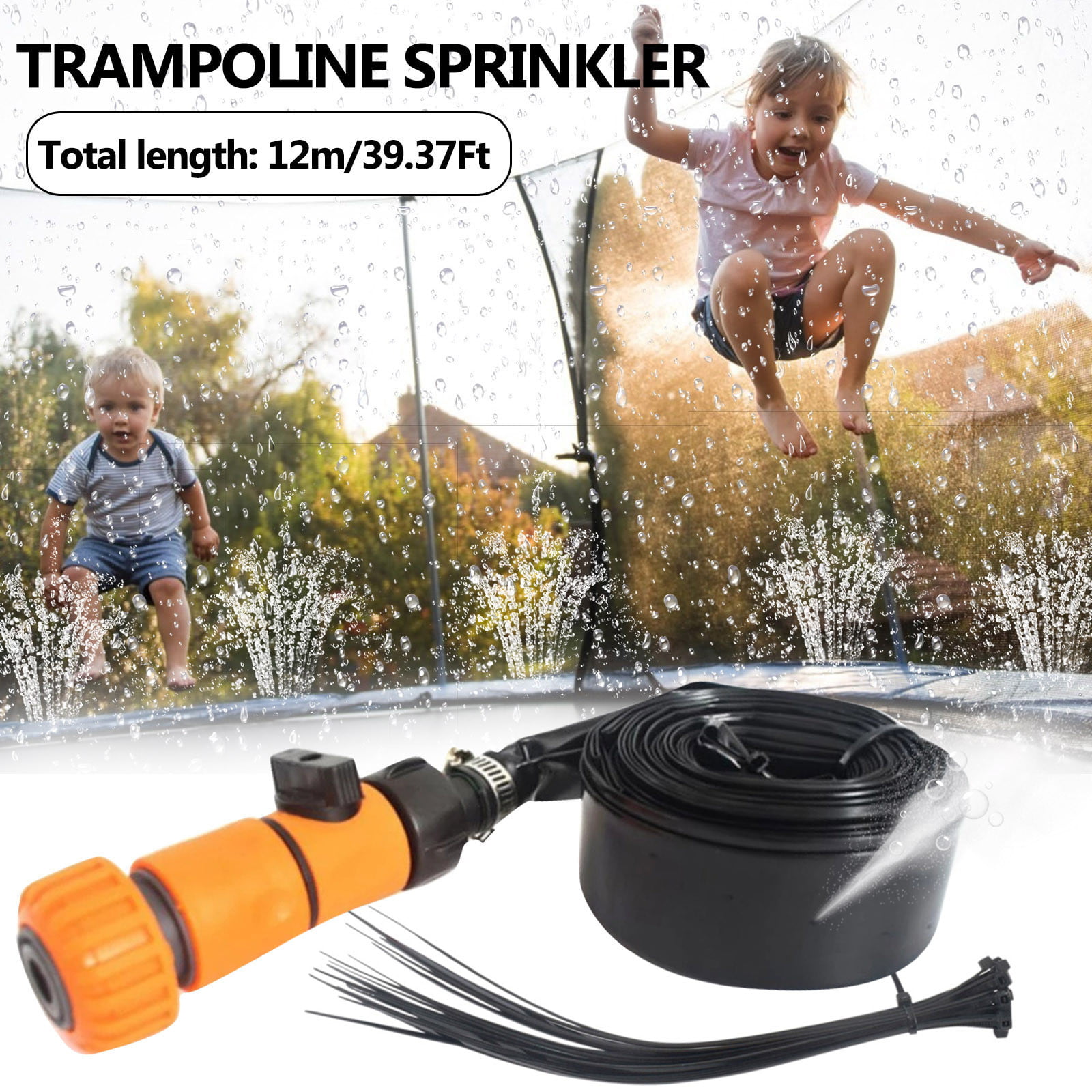 Mikksire Trampoline Sprinkler For Kids, Upgrade Thick Water Leak Proof Sprinkler Hose