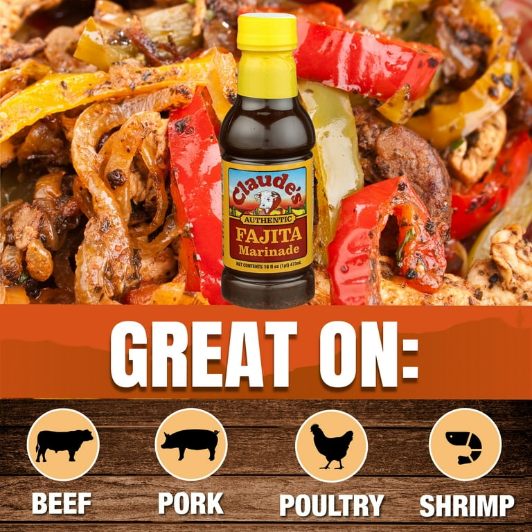 Claude's Fajita Marinating Sauce, Authentic Mexican Hickory Liquid
