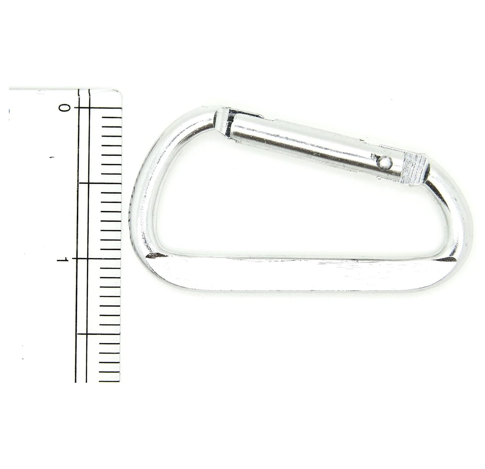 Carabiner Keychains 100 Pack - 2.25" Silver D-Ring Clips - Spring Loaded Aluminum Belt Hooks for Bags, Briefcases, Keys - Lightweight EDC Gear