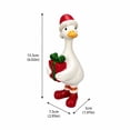 thumbnail image 2 of Christmas Duck Figurine with Red Hat and Holding Gift Box, White Resin, for Living Room Tabletop Decoration, 2 of 3