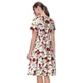 thumbnail image 2 of Bixox Robe d'Été à Manches Courtes pour Femmes Robe Ample Longueur Genou avec Poches-Champignon, 2 of 7