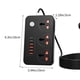 thumbnail image 3 of Regleta de enchufes estándar de EE. UU. de 2500 W para el hogar, con botones de control, 3 enchufes, 4 puertos USB y 2 puertos tipo C, tablero de enchufes ABS., 3 of 6