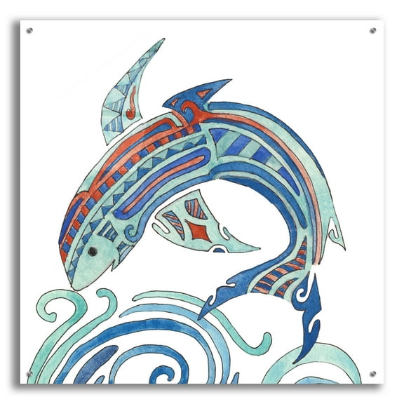 Epic Art 'Undersea Luau 2' by Alicia Ludwig Acrylic Glass Wall Art, 36" x 36"