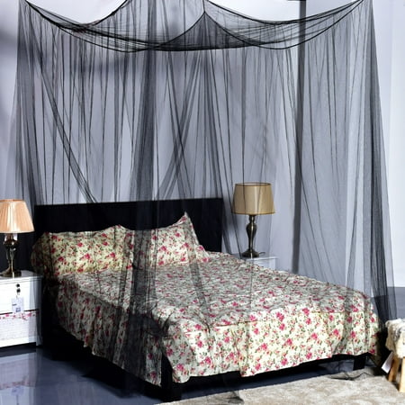 4 Corner Post Bed Canopy Mosquito Net Full Queen King Size Netting Bedding Black Canada 4 Corner Post Bed Canopy Mosquito Net, King Size Bed With Big Post