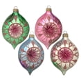 thumbnail image 2 of Glass Christmas Tree Ornaments - 67mm/2.63" [4 Pieces] Decorated Balls from Christmas by Krebs Seamless Hanging Holiday Decor (Silver, Seafoam, Blush & Blue Reflectors), 2 of 5