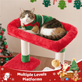 thumbnail image 4 of Alden Design 63" Tall Cat Tree with Hammock and Scratching Posts, Red/Green, 4 of 10