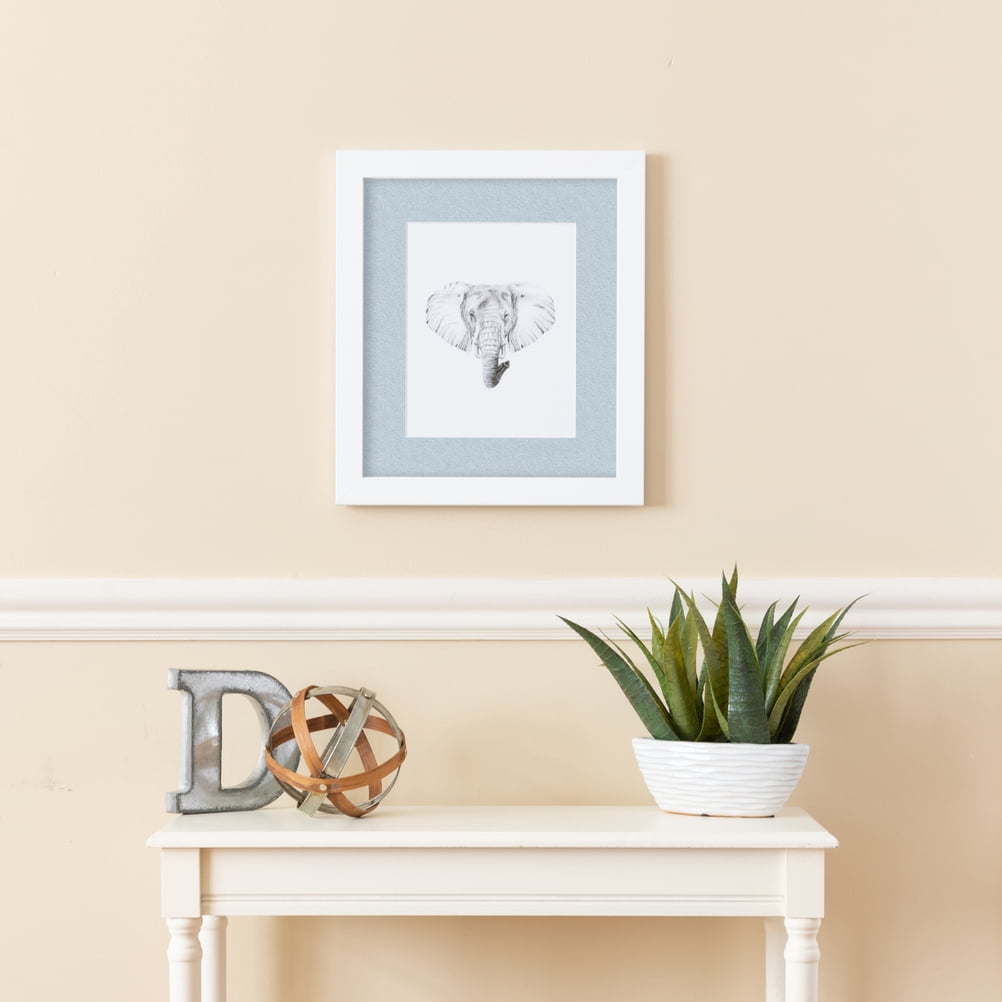 ArtToFrames 22x28" Matted Picture Frame with 18x24" Single Mat Photo Opening Framed in 1.25" Satin White Frame and 2" Baby Blue Mat (FWM-3966-22x28)