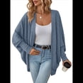 thumbnail image 3 of Suéter Cárdigan Extragrande de Punto Suave para Mujer con Bolsillos Azul M, 3 of 9