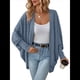 thumbnail image 3 of Suéter Cárdigan Extragrande de Punto Suave para Mujer con Bolsillos Azul L, 3 of 9