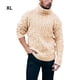 thumbnail image 4 of Qarigey Suéteres de lana gruesos calientes del invierno cómodo suave para los hombres suéter acanalado de manga larga sólido Camisetas amarillo, 4 of 6