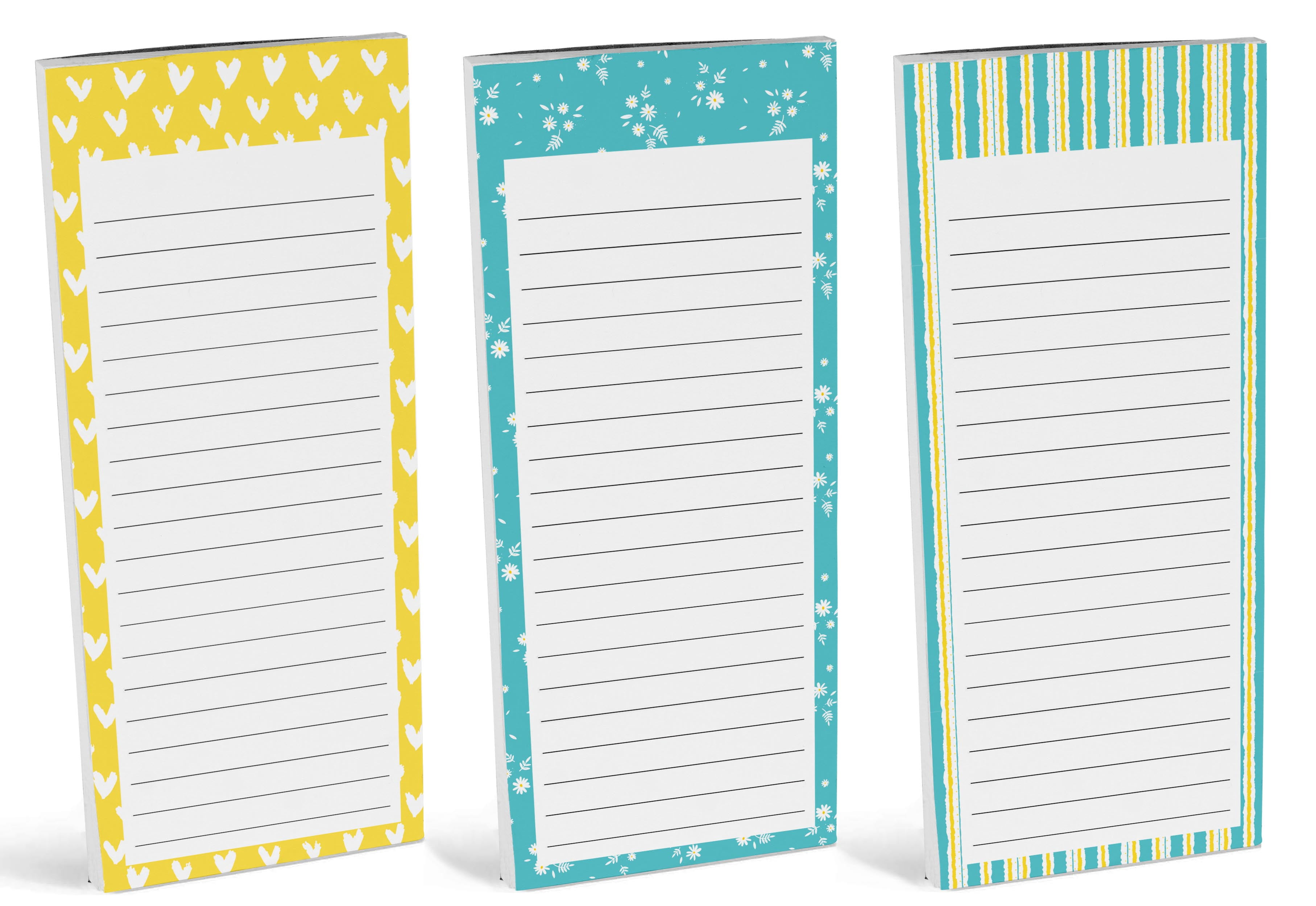 Inkdotpot Pack of 3 Magnetic Fridge To-Do List Notepads- Magnetic Memo Pads For Refrigerator-(50 Sheets Each)-JQ