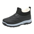 thumbnail image 5 of Fleece Lined Snow Boots for Women Slip On Waterproof Hiking Boots Winter Warm High Top Non Slip Work Shoes Black Size 5, 5 of 8