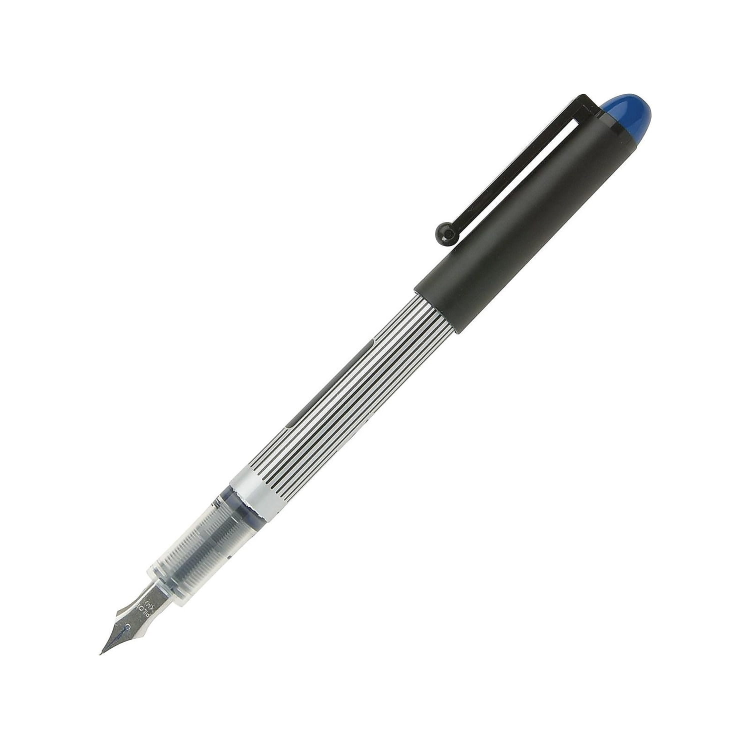 (5 pack) Pilot Varsity Disposable Fountain Pen - Fine Pen Point Type - Blue Ink - Silver, Black Barrel - 1 Each (90011_40)