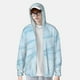 thumbnail image 2 of Fotbe Light Blue Marble Chaqueta con Protección Solar UPF 50+ para Hombre y Mujer, Camisa con Capucha y Bolsillos-Small, 2 of 7